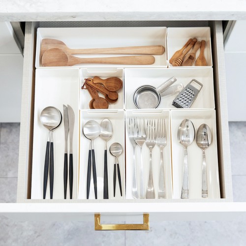 1+1 국산 안심소재 수저 정리함 주방 서랍정리함 수저정리트레이 칸막이 칸칸이 서랍 수납